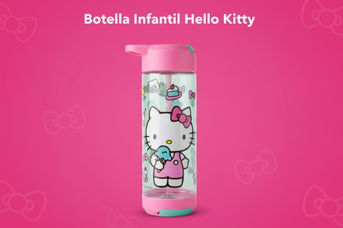 Botella Hello Kitty - Tapa y base rosado intenso