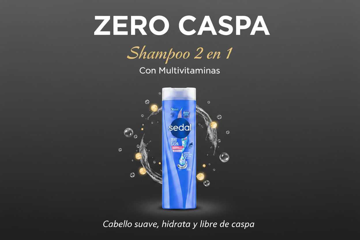 Fondo publicitario Sedal Zero Caspa - Gris Oscuro