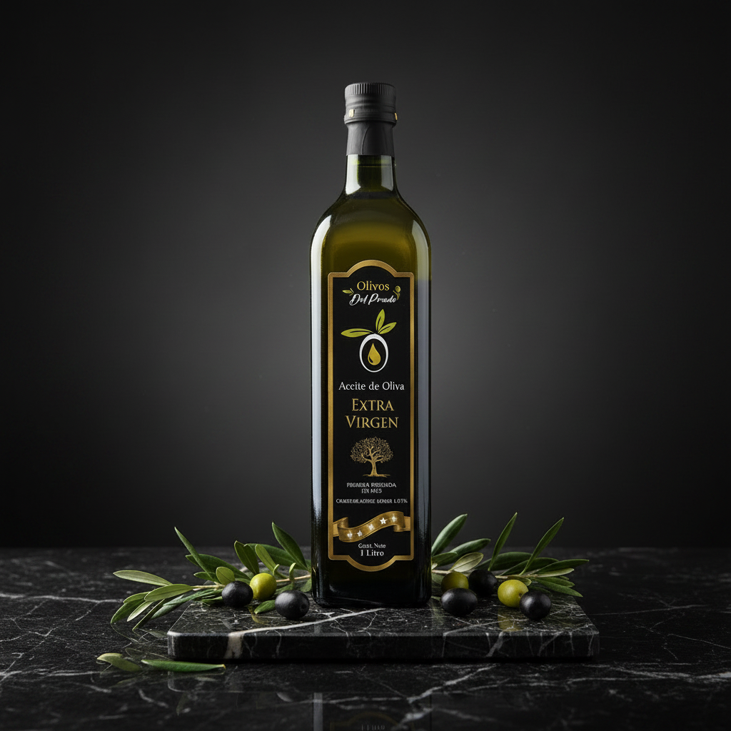 Aceite de Oliva Extra Virgen 1L Botella de Vidrio Premium