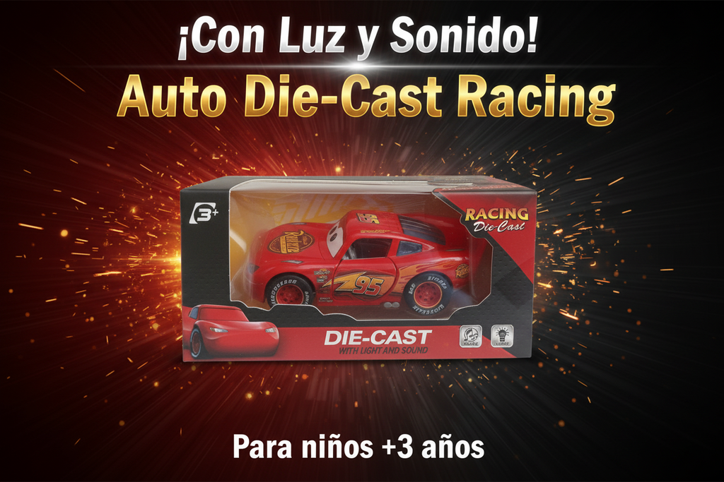 Auto Die-Cast Racing Lightning McQueen # 95 con Luz y Sonido