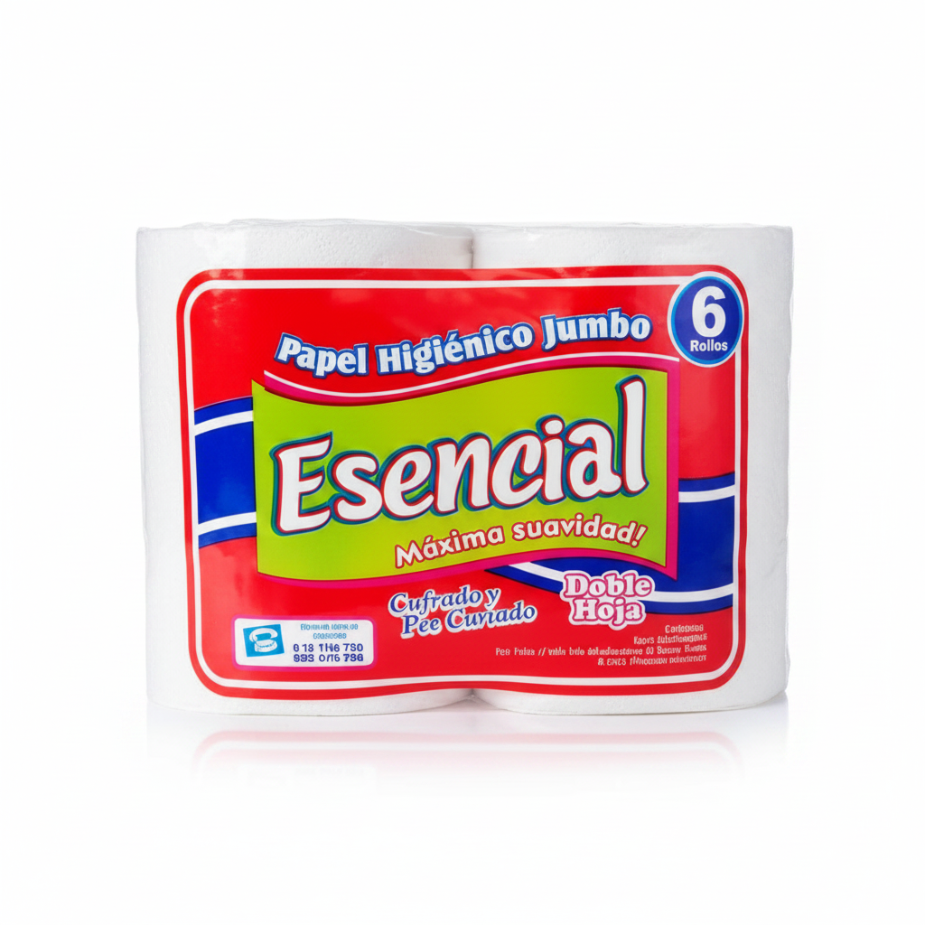 Papel Higiénico Esencial Jumbo 6 rollos