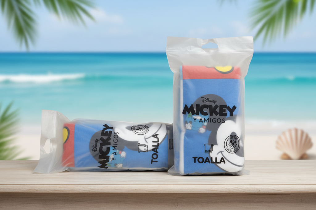 Toalla Disney Mickey - dos paquetes vertical y horizontal